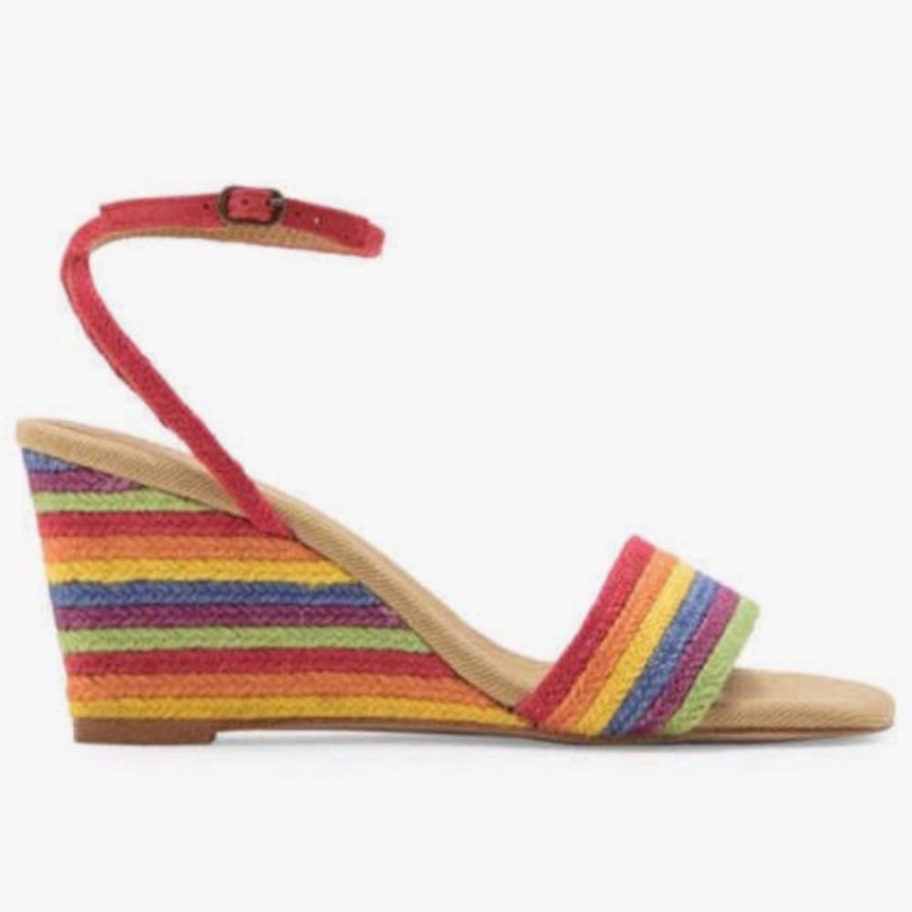 Jeffrey Campbell On-Board Rainbow Espadrille Wedge Sandal Sz 7.5 NWT